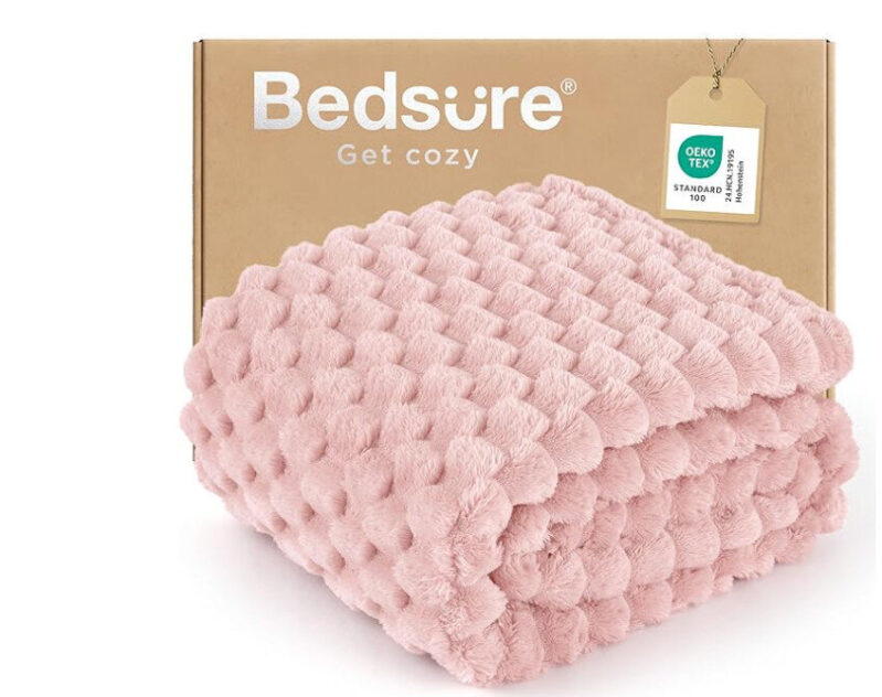 Bedsure Bubble Plush Throw Blanket - Soft, Warm, and Stylish