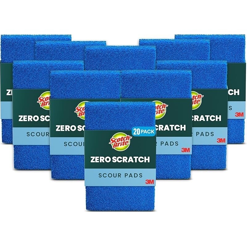 20-Pack Scotch-Brite Zero Scratch Scouring Pads - Durable & Scratch-Free Cleaning