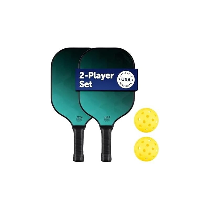 Sport Squad 2-Player Pickleball Paddle Set: Ideal for Families & Friends