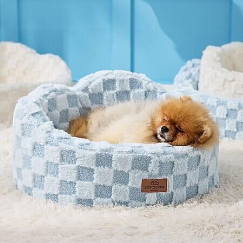 Joydeco Washable Cloud Dog Bed for Small Dogs & Cats - Orthopedic Foam & Plush Pad