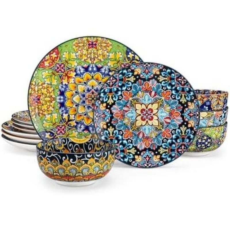 Bohemian 12-Piece Porcelain Dinnerware Set - 47% OFF