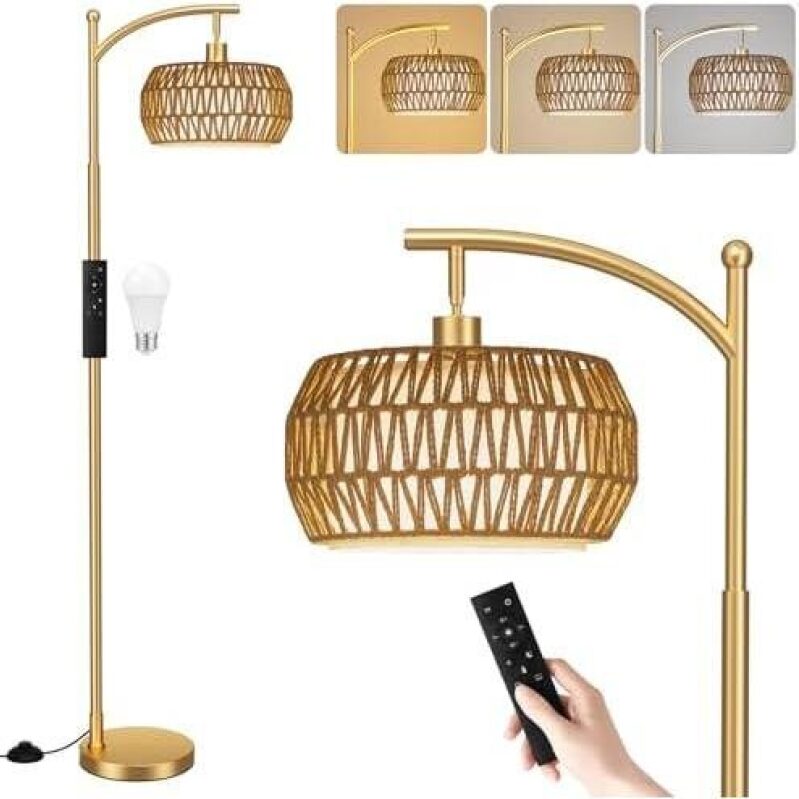 Elegant Double Shade Adjustable Floor Lamp with Remote - 55% Discount