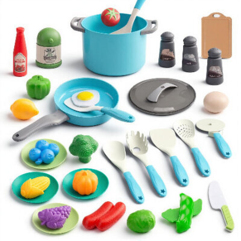 JOKERKING 35-Piece Kids' Kitchen Playset - Realistic Cooking Fun