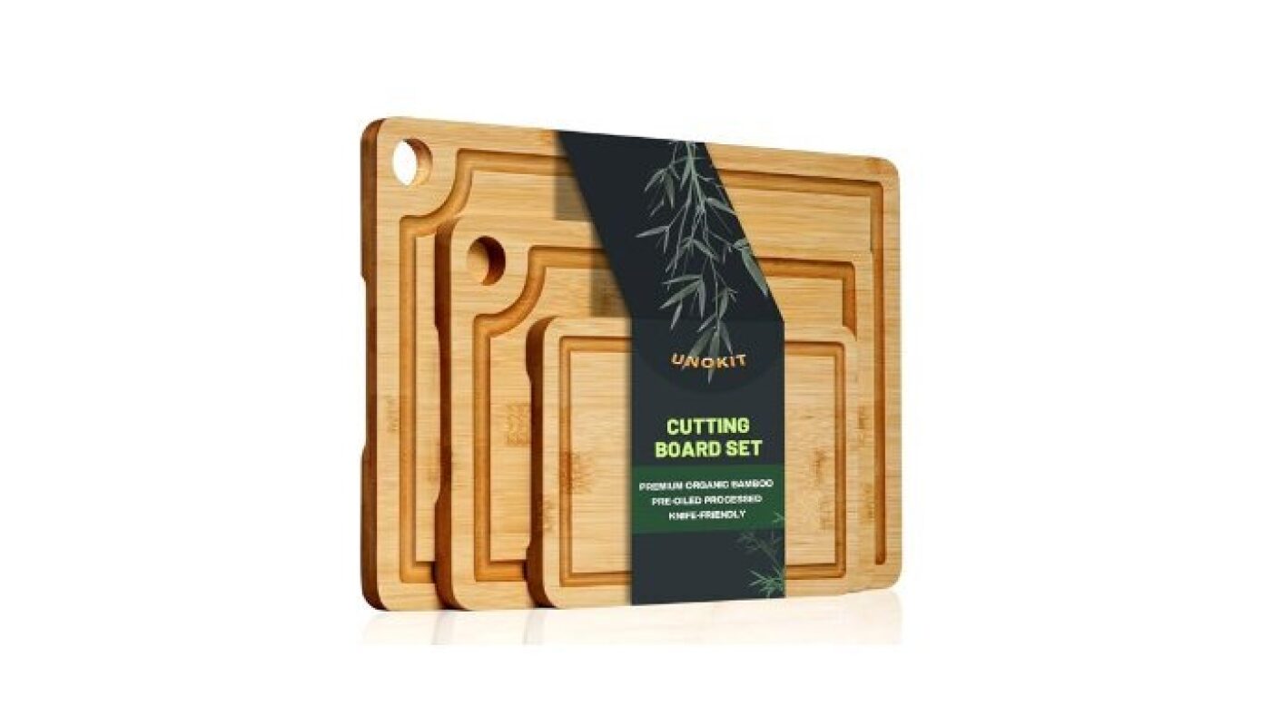 Unokit Bamboo Cutting Board Set - Ideal for Charcuterie & Chopping