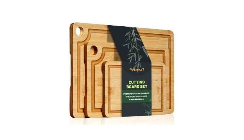 Unokit Bamboo Cutting Board Set - Ideal for Charcuterie & Chopping