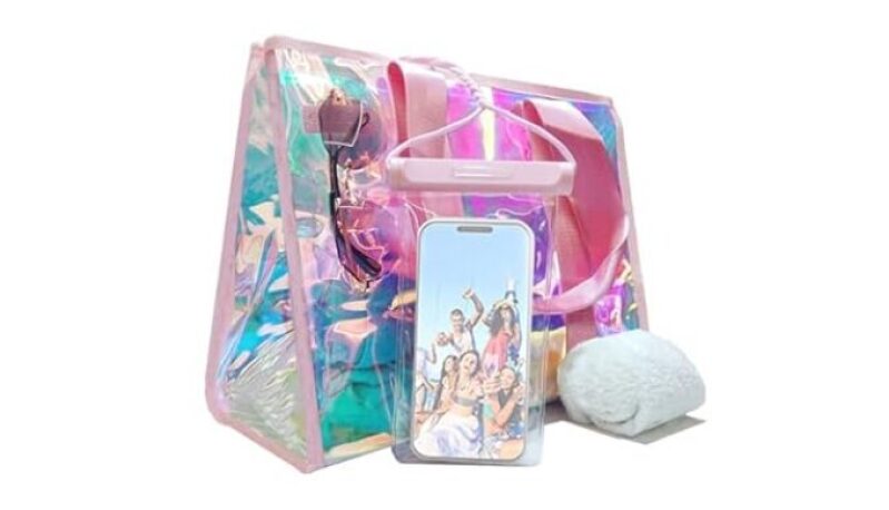 2-Piece 26L Iridescent Beach Bag Set - Perfect for Summer