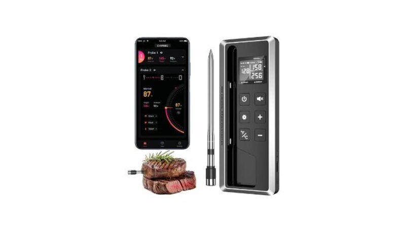 Smart Wireless Meat Thermometer with Bluetooth and App Control - 800ft Range