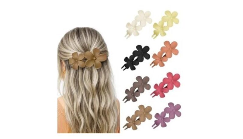 Elegant 8-Piece Floral Hair Clips - Versatile and Stylish