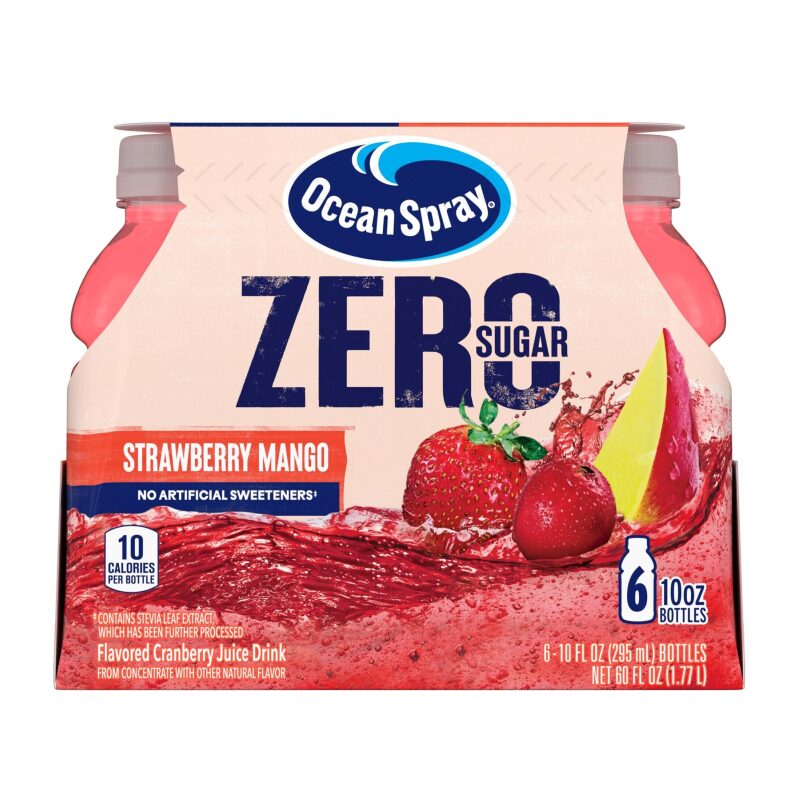 24ct Ocean Spray Zero Sugar Strawberry Mango Juice Drink 10oz