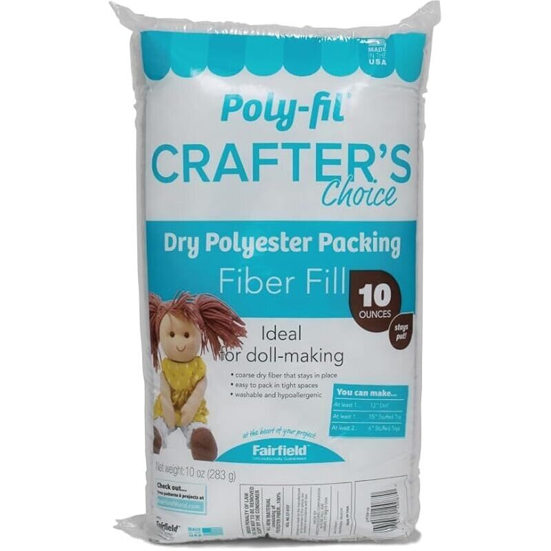 Poly-Fil Crafter's Choice Dry Polyester Fiber Fill for Doll Making