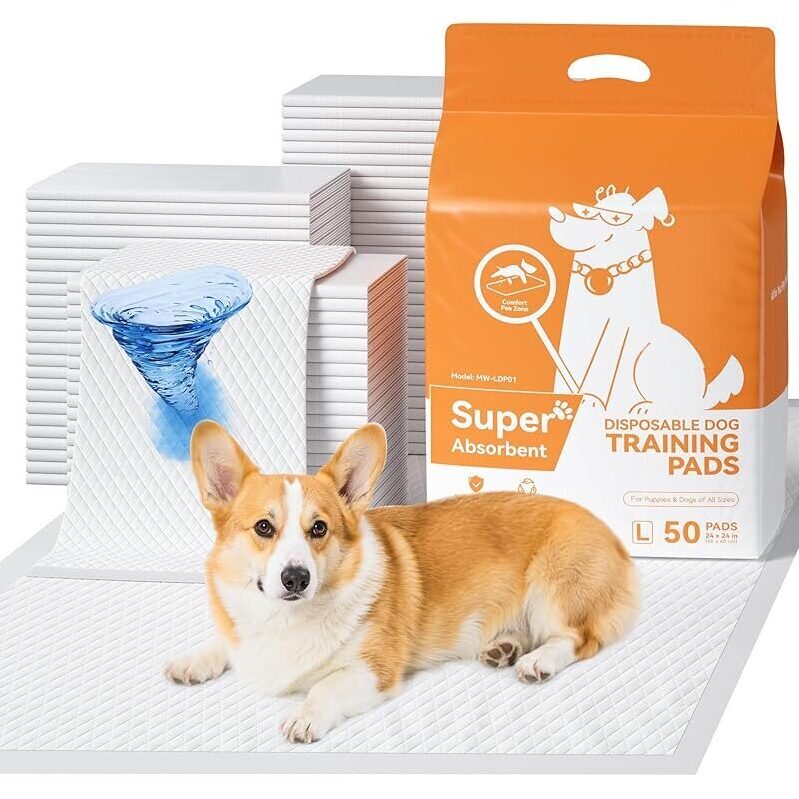 50-Count Super Absorbent Puppy Pads for Effective Training