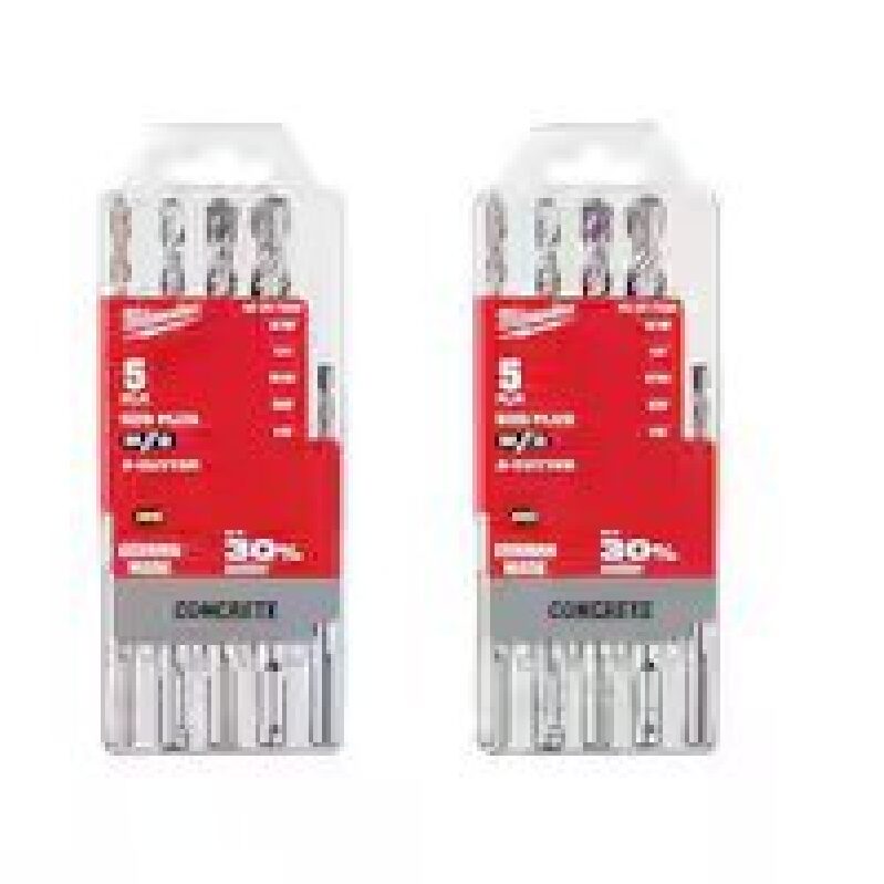 Milwaukee 2-Cutter SDS-PLUS Carbide Hammer Drill Bit Set 10-Piece