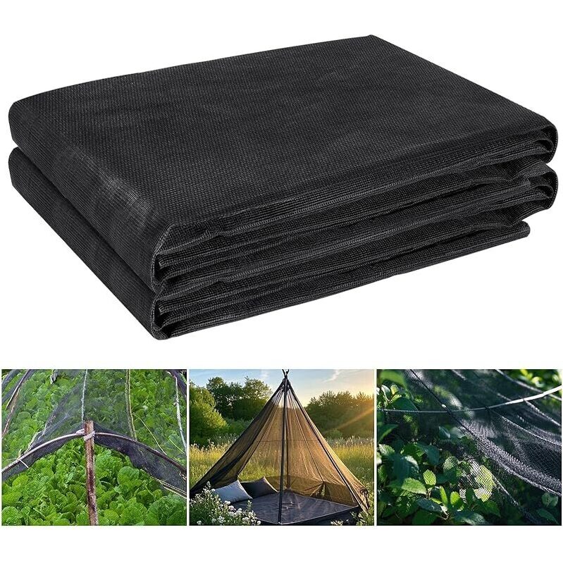 Premium 9.8ft x 32.8ft Breathable Garden Mesh Netting - Black