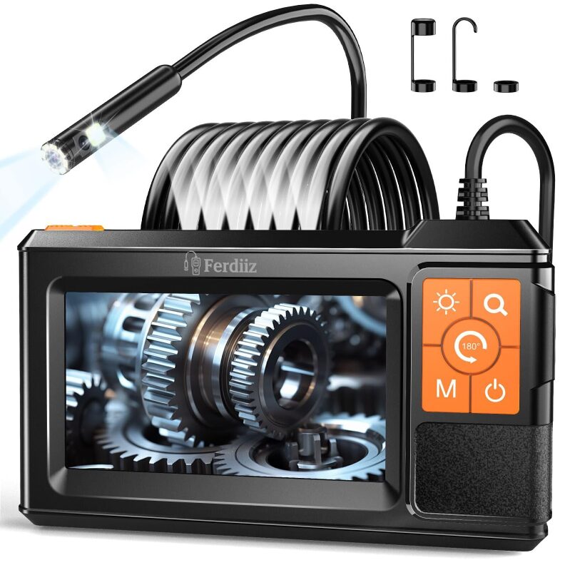 High-Quality 16.4ft 1080p Dual-Lens Borescope Camera with Light