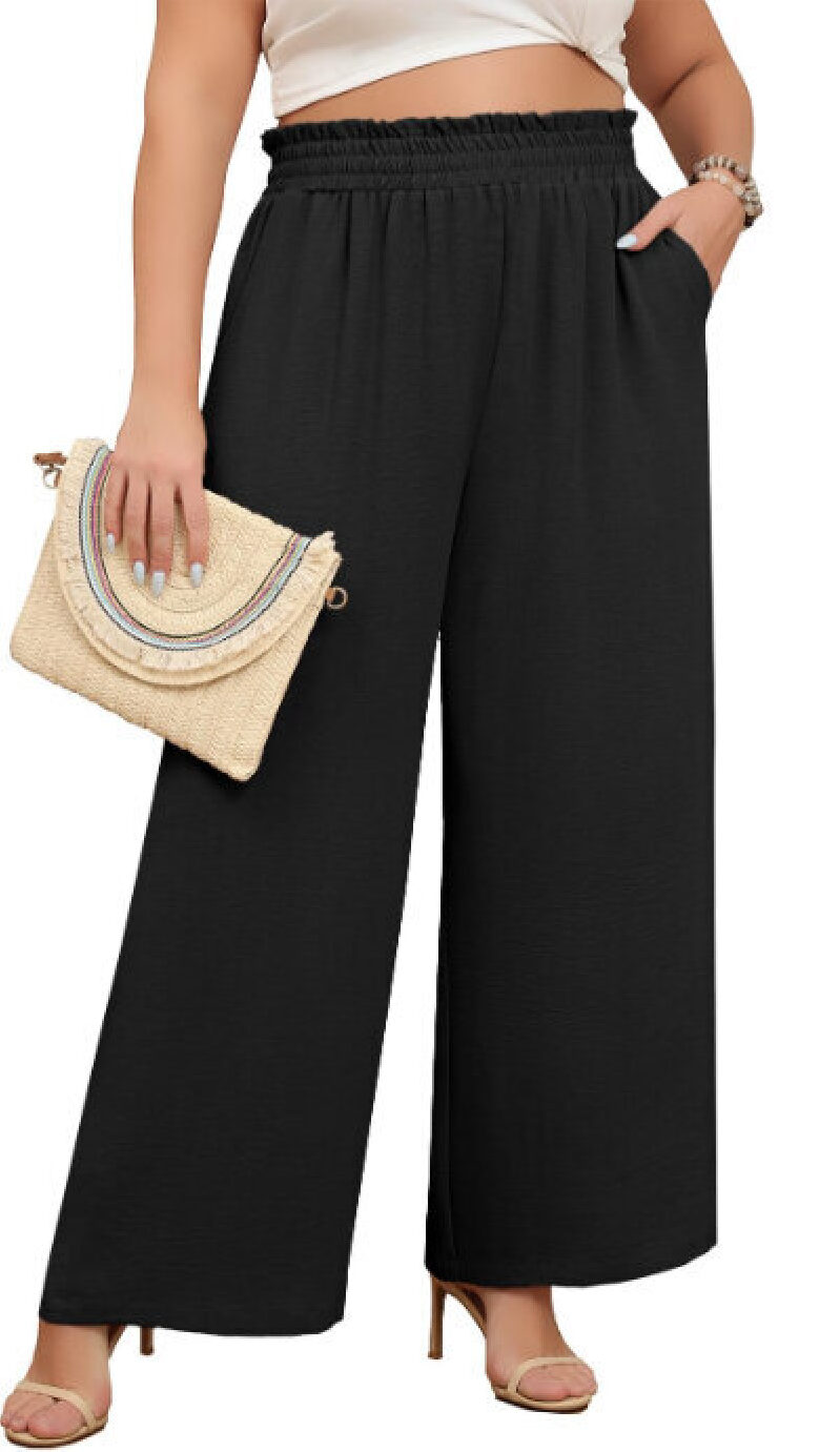 Lastshe Women's Plus Size Wide Leg Pants - Comfortable and Stylish