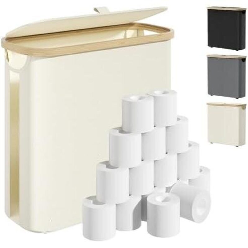66% OFF - Premium Toilet Paper Storage Bin with Lid and Handle