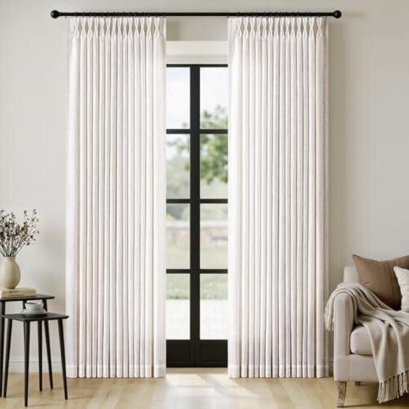 Elegant Pleated Cotton Curtains - Perfect for Any Room