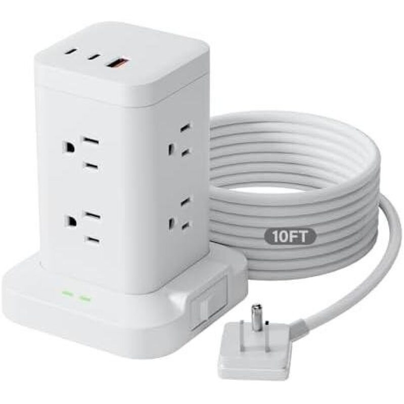 八口 8-Port Surge Protector with 10FT Cord - 50% Discount