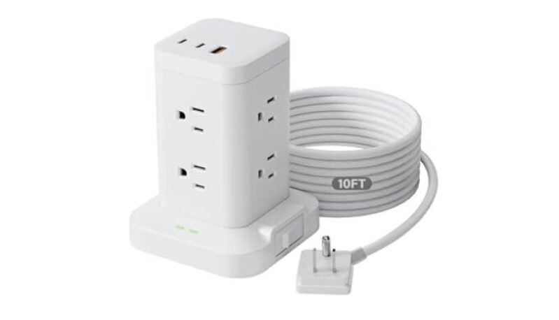 15-in-1 Power Strip Tower with Surge Protector 1800J Fast Charging