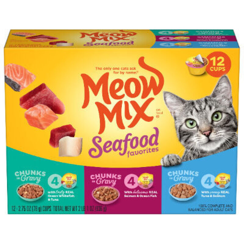 Premium Seafood Wet Cat Food - 12 Cups