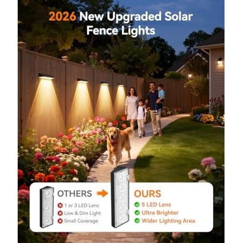 Upgraded Solar Fence Lights 50% OFF - Brighten Your Outdoor Space
