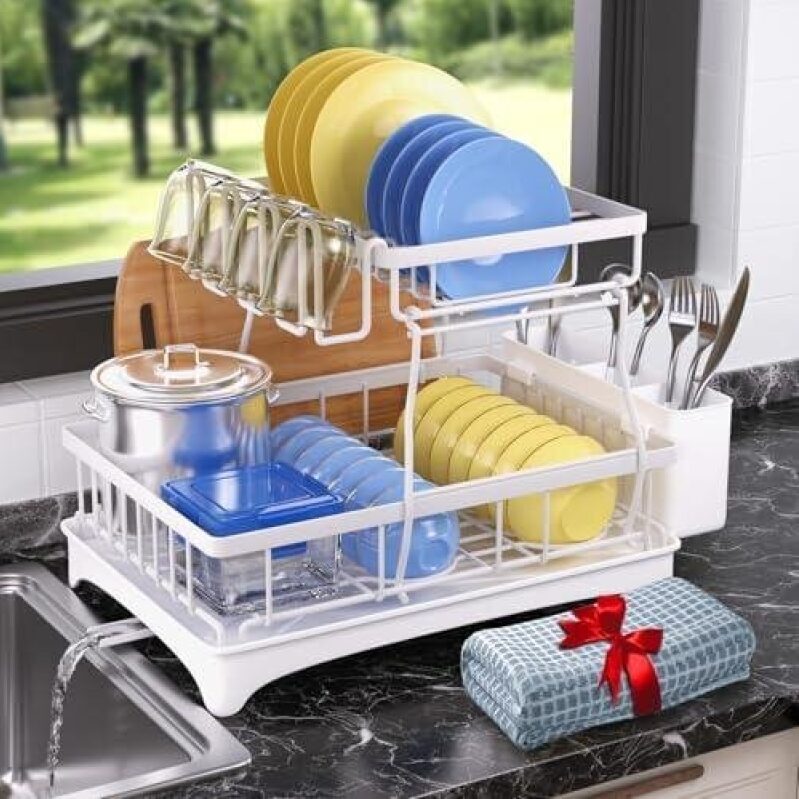 64% OFF Godboat 2-Tier Automatic Drain Dish Rack