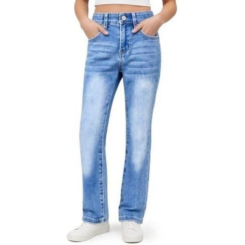 Stylish Straight-Leg Jeans for Girls - 50% Discount