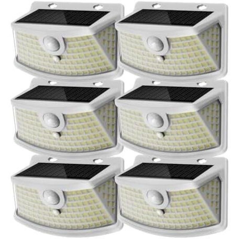 6-Pack Solar Motion Sensor Lights with 120 LEDs, 270° Wide Angle, 53% OFF