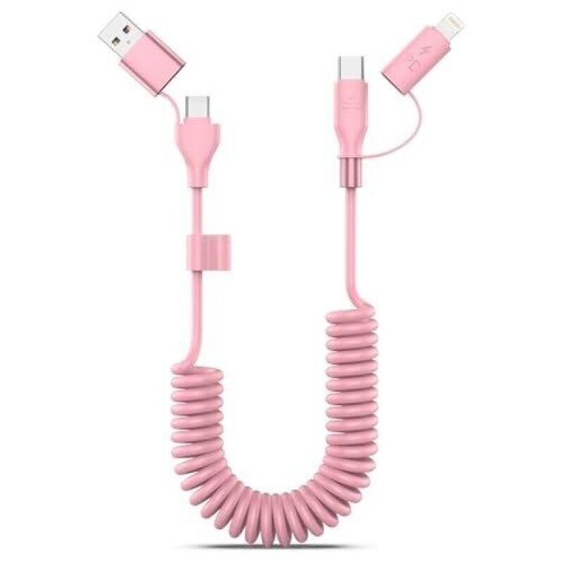 Dual-End USB-C and Lightning Coil Cable - 50% Discount