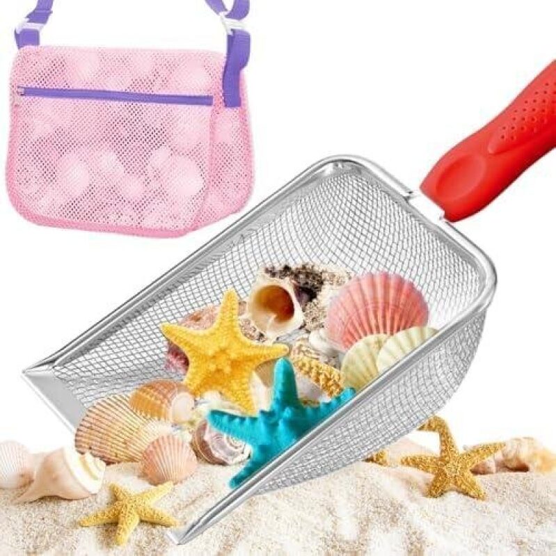 Red Beach Sand Scoop with Mesh Bag - 50% OFF
