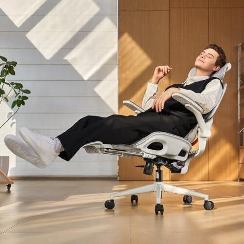 Ergonomic Reclining Office Chair with Footrest - 50% Discount