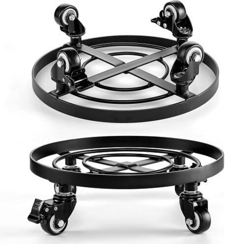 IDZO 14-Inch Heavy-Duty Plant Pot Cart - 2 Pack with Locking Wheels