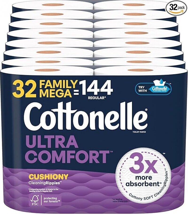 Cottonelle Ultra Comfort Toilet Paper - 32 Family Mega Rolls