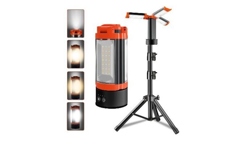 Powerful Rechargeable Camping Light with Adjustable Stand - 9000mAh