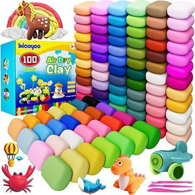 100-Colors Ixiaoyoo Air Dry Modeling Clay w/ Sculpting Tool - Unleash Creativity