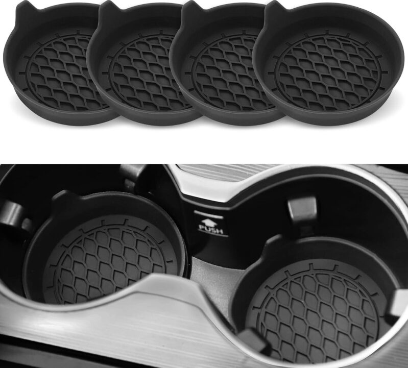 4-Piece Set of Premium Silicone Car Cup Mats