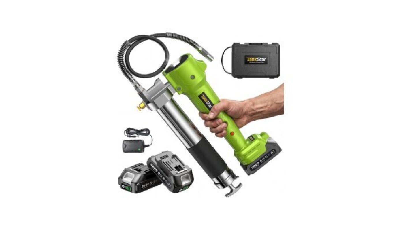 TaskStar Cordless Electric Grease Gun Kit: Effortless Greasing for Tractors, Trucks & Equipment