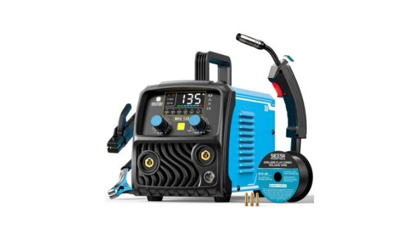 SEESII 135A MIG Welder: 3-in-1 Gasless Flux Core/Lift TIG/Stick Welding Machine