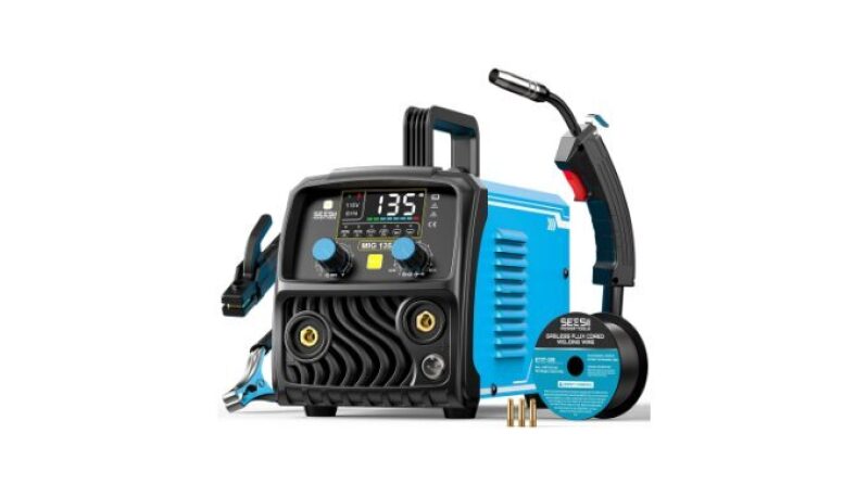SEESII 135A MIG Welder: 3-in-1 Gasless Flux Core/Lift TIG/Stick Welding Machine