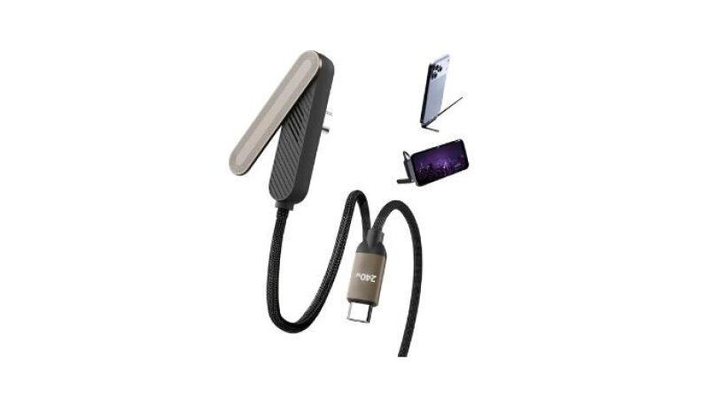USB C to USB C Cable 5ft 240W, Braided Fast Charging Cable with Invisible Phone Stand