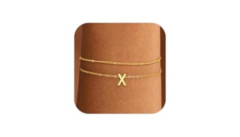 Decholly Gold Initial Bracelets for Women and Girls – Elegant 14K Gold Plated Initial Bracelets