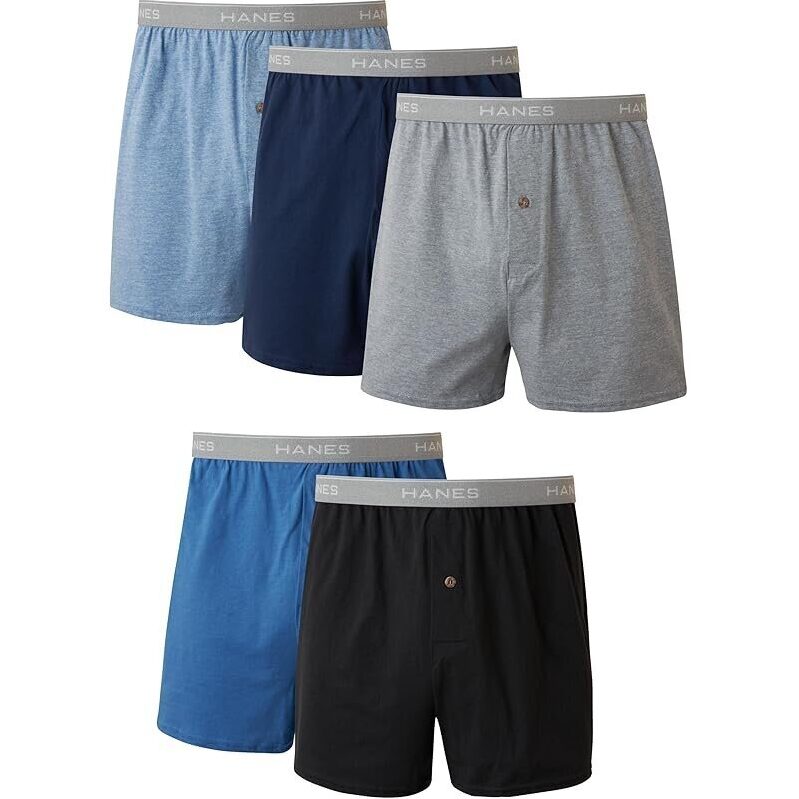 5-Pack Hanes Mens Cool and Breathable Cotton Underwear