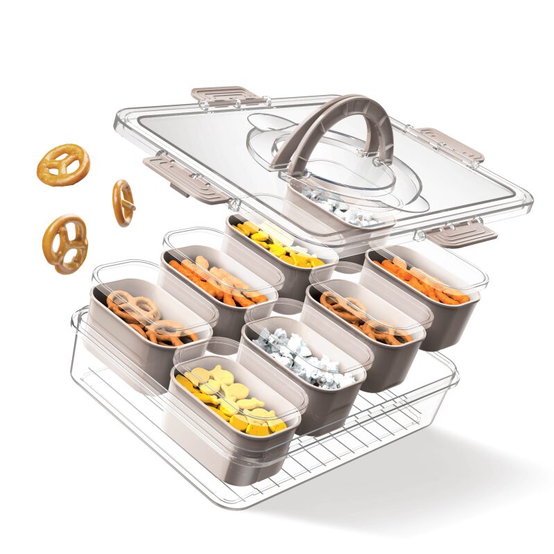 Cook With Color 8-Compartment Snackle Box - Ideal for Fresh and Organized Snack Storage