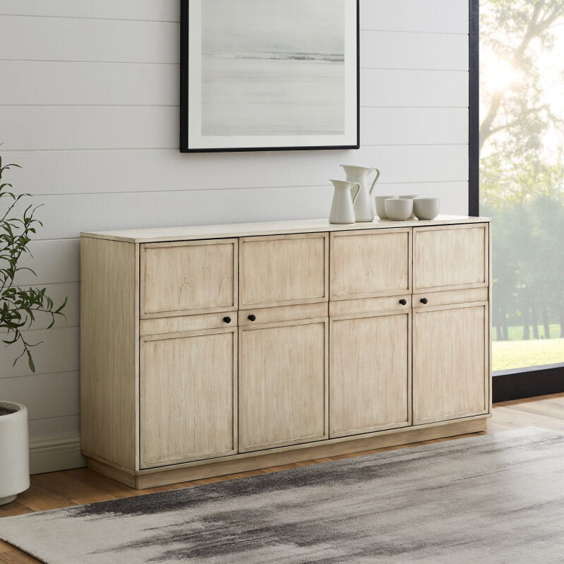 Walker Edison Classic 4 Door Storage Buffet - Perfect for Modern Home Decor