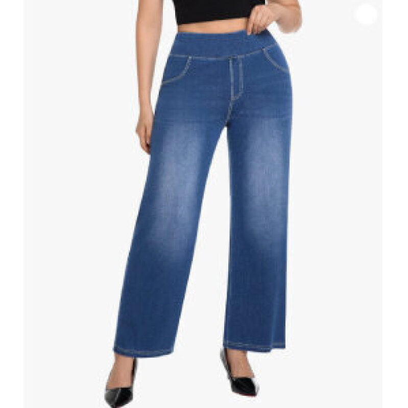 Plus Size Women's Wide Leg Denim Jeans
