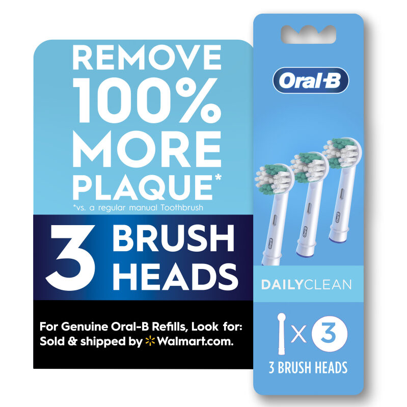 Oral-B Daily Clean Replacement Toothbrush Heads - 3 Pack with $5 Walmart Cash