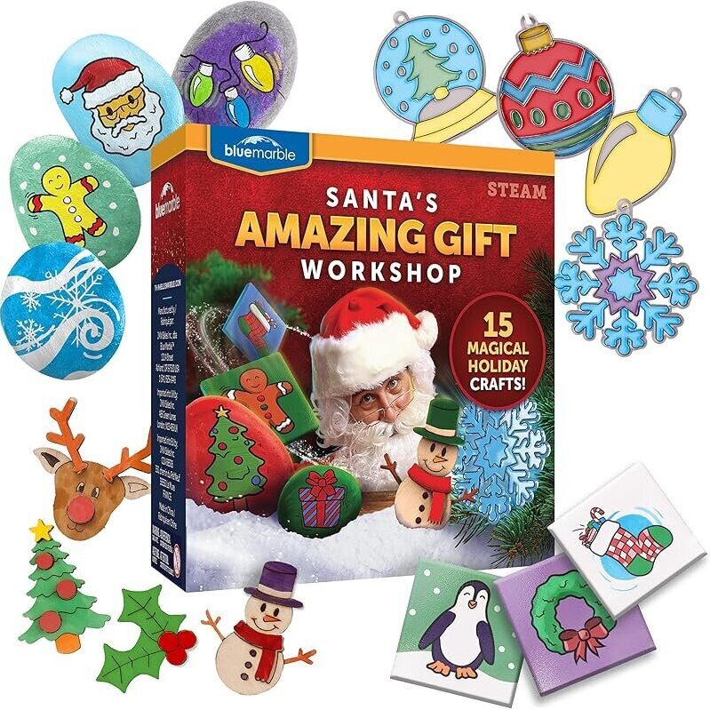 Blue Marble Santa's Workshop: 15 Magical Christmas Craft Kit - Festive Fun Awaits!