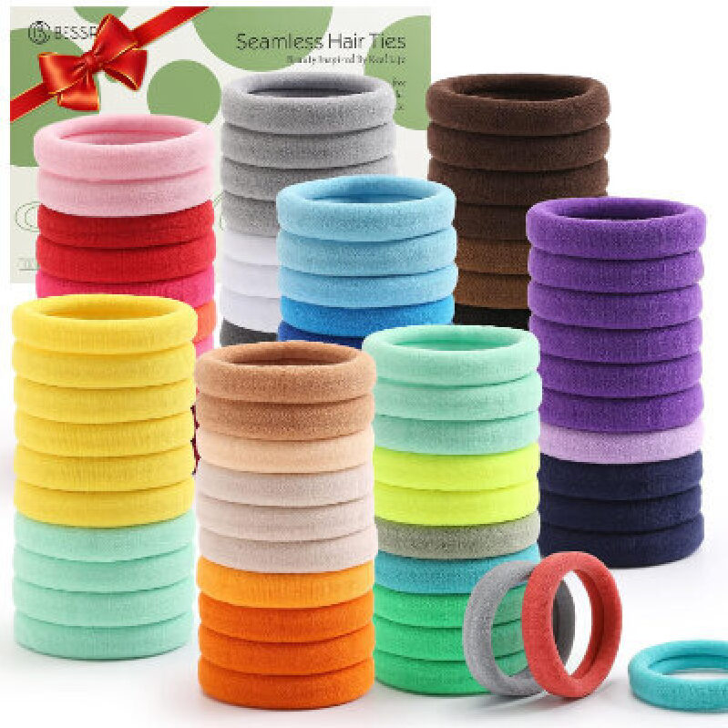 100-Piece Set of Seamless Hair Ties - Multicolor, Soft and Durable