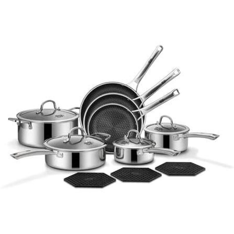 14-Piece Stainless Steel Nonstick Cookware Set - 47% Discount