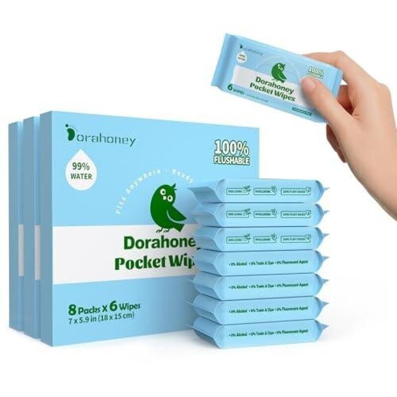 Portable 144-Piece Flushable Wet Wipes - 54% OFF
